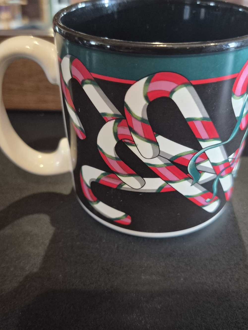Vintage 1995 Potpourri Designs Holiday Candy Canes Coffee Mug by Jeanne Beury